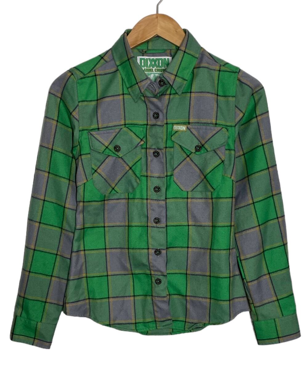 Dixxon Flannel The Auld Pub Women’s Small Green Button Down Shirt Holiday Fall